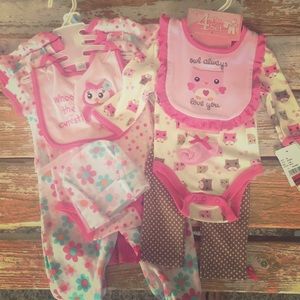 2 pack sleepers, onesies, pants, bib, socks